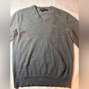 Theory Men's Charcoal V-Neck Sweater